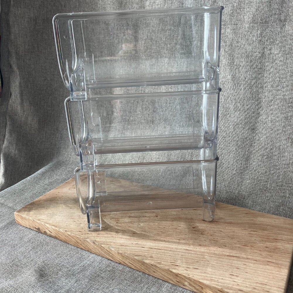 3 Pack Fridge Organizer Bottle Rack, Stackable Wine Rack Plastic Holder Stand